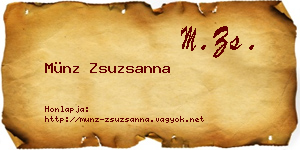 Münz Zsuzsanna névjegykártya